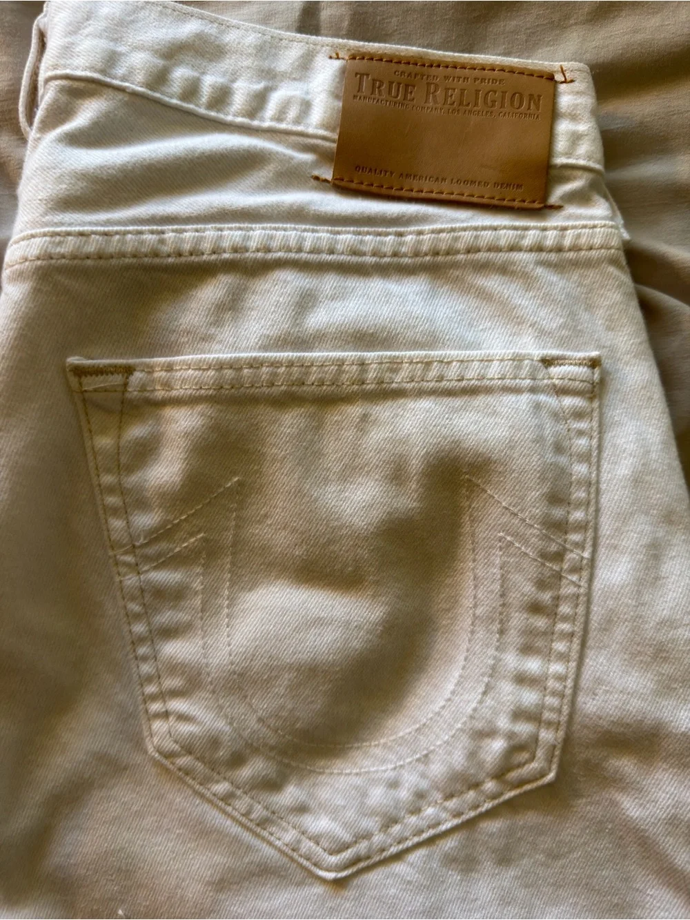True Religion Men’s White Straight Jeans
